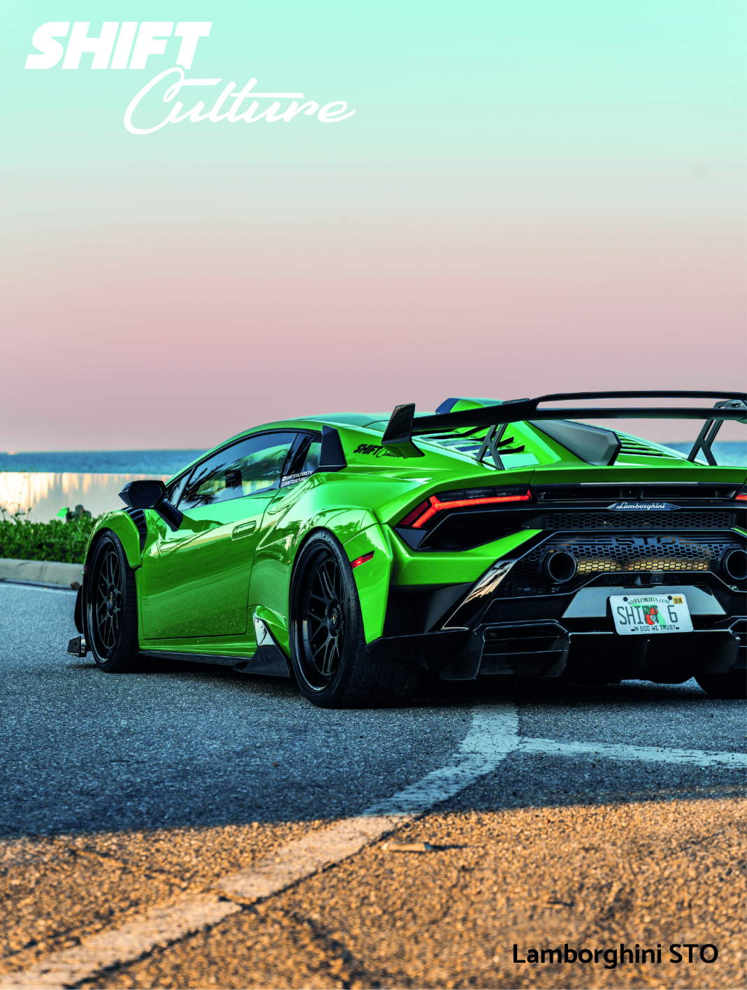 Shift Culture Lamborghini Huracán STO Rear Profile Poster