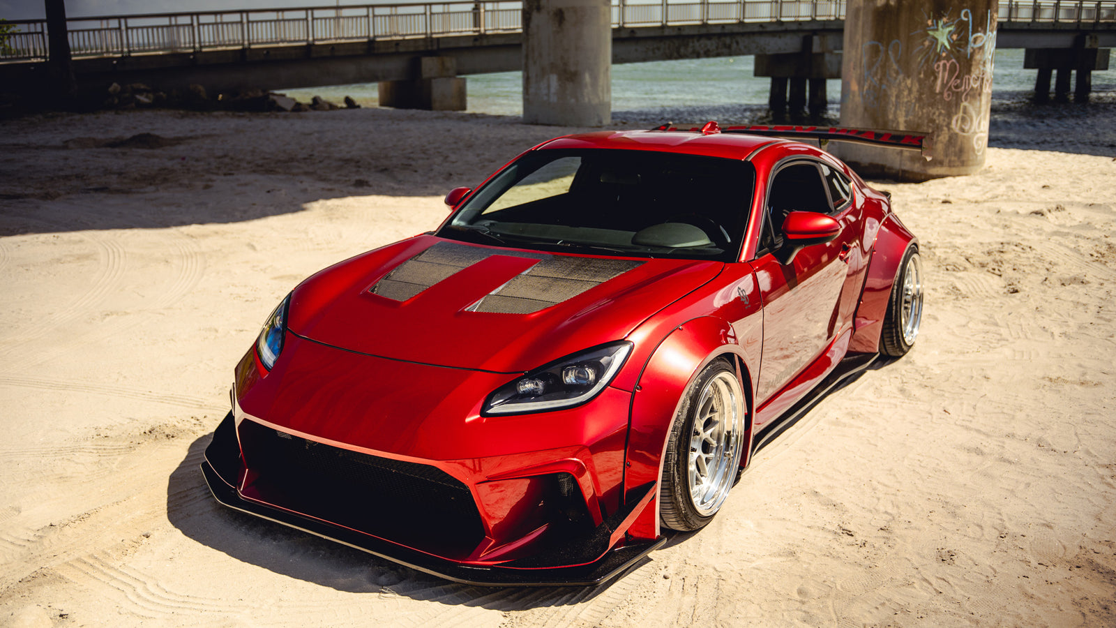Red Liberty Walk Toyota GR86 widebody build